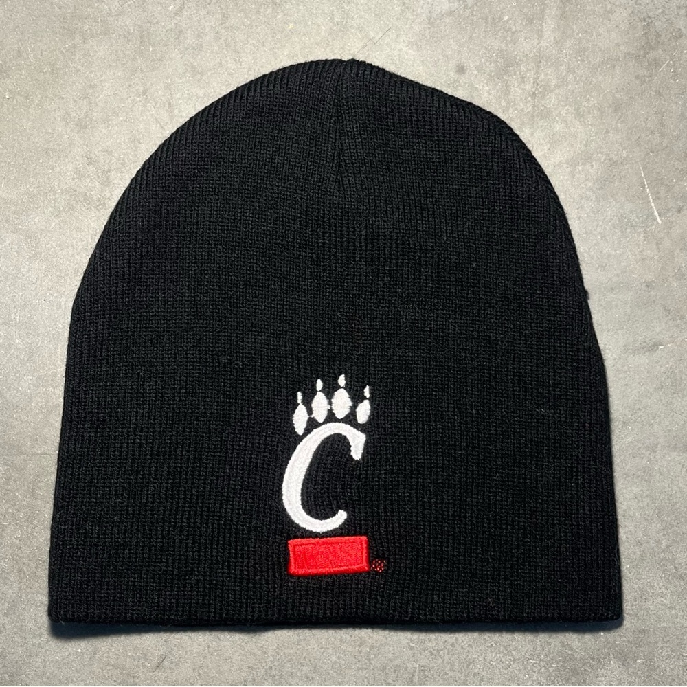 Unisex Adult Black NCAA University Of‎ Cincinnati Bearcats Knit Beanie OSFM NWOT